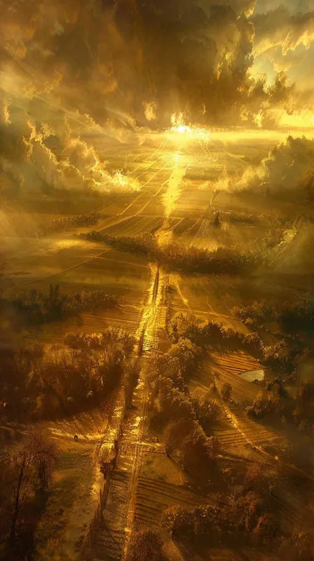 English: The midday sun shines on the farmland, where farmers are stripped to waist, sweating profusely. - AI绘画作品展示 | Midjourney中文版生成