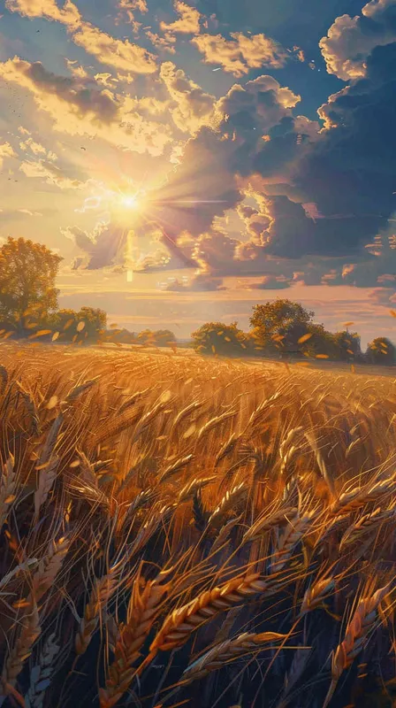 English: The midday sun shines on the farmland, where farmers are stripped to waist, sweating profusely. - AI绘画作品展示 | Midjourney中文版生成