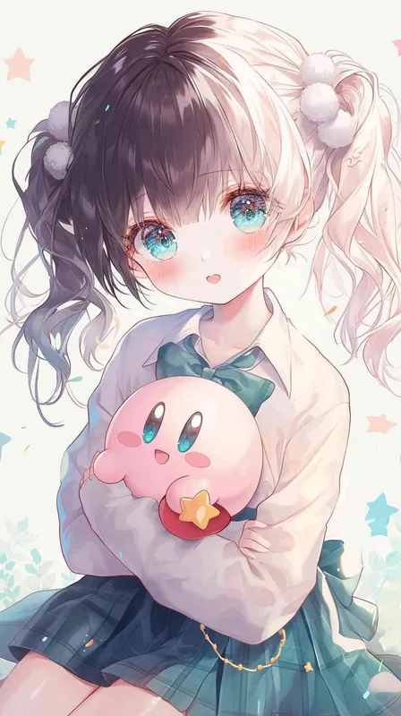 <https://s.mj.run/j7lnAymTi_s> <https://s.mj.run/YXsxOdJLbfA> anime style,A Girl in a school uniform, with a wavy ponytail, looks at the camera, with bright aqua eyes and a star Kirby doll in her arms, smiling  –ar 9:16 –niji 6 –iw 1.2  – style1部分” class=”wp-image”/>
</figure>


<figure class=
