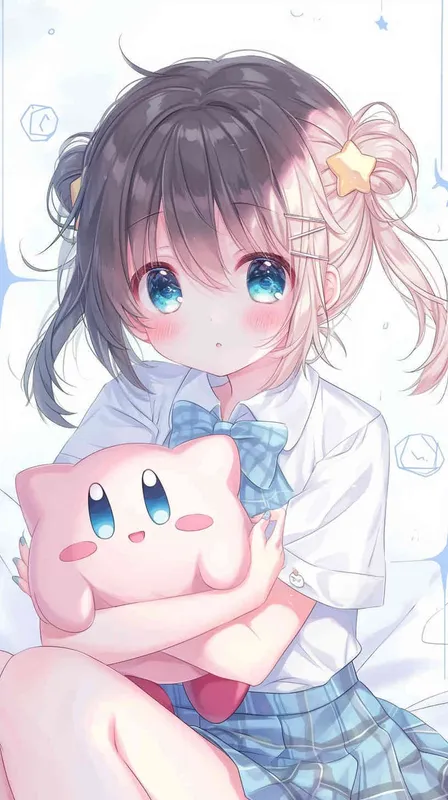 <https://s.mj.run/QDmBbCnExVI> A cute Girl in a school uniform, with a wavy ponytail, looks at the camera, with bright aqua eyes and a star Kirby doll in her arms, smiling –ar 9:16 –niji 6 –iw 1 – style3部分” class=”wp-image”/>
</figure>


<figure class=