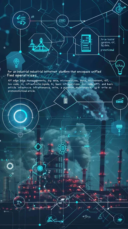 为一个工业互联网平台，包含统一运营、IOT、边缘管理、大数据、微服务（open API）、低代码、AI、基础运维几个大部分，写一份宣传稿 - style3部分