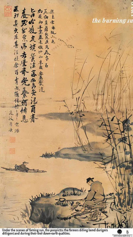 农民的辛勤劳作：诗中的“锄禾日当午”，描绘了农民在烈日下辛勤耕作的景象，体现了农民勤劳朴实的品质。 - style2部分