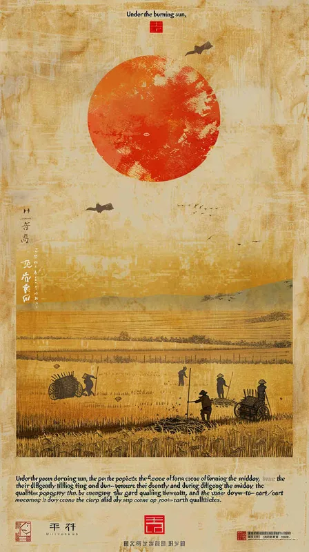 农民的辛勤劳作：诗中的“锄禾日当午”，描绘了农民在烈日下辛勤耕作的景象，体现了农民勤劳朴实的品质。 - style3部分