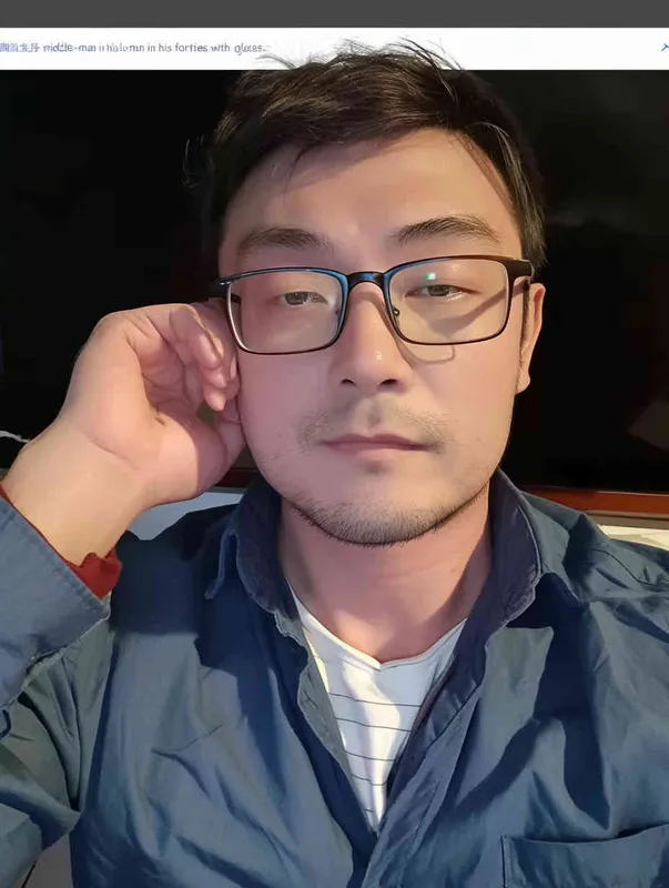 一个40岁戴眼镜的中年男人 - style2部分