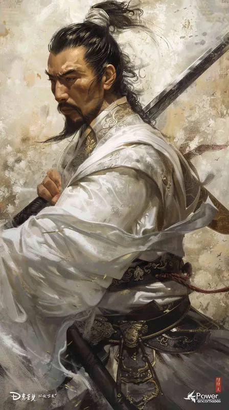 分镜一：功盖三分国

诗词描述：“功盖三分国”，表现诸葛亮的政治与军事才能对三国鼎立局面的巨大影响。 - style4部分