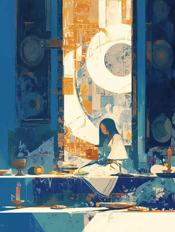 意境深远的场景图，一个孤零零的背影在画面里显得很渺小 – AI绘画作品展示 | Midjourney中文版生成