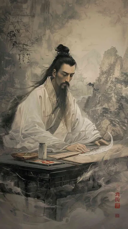 想象一幅充满沉思与忧愁的画面，晚霞映照下的古战场遗址，诸葛亮的幻影若隐若现，手执羽扇，眼含哀思。场景中的气氛显得沉重，彰显了诸葛亮去世后蜀汉的孤立无援和深深的遗憾。

在这幅画面中，远处的江山依旧壮丽，但已无昔日的光辉。蜀汉的将领们围坐于战图前，面色凝重，他们的眼神中透露出对未来的不确定和对过去的怀念。整个场景体现了诸葛亮对蜀汉未能统一三国的遗憾以及对吞吴的未竟之志。

这幅画不仅捕捉了历史的沧桑，也表达了对一位伟大智者遗憾和未竟事业的深刻感慨。 - style2部分