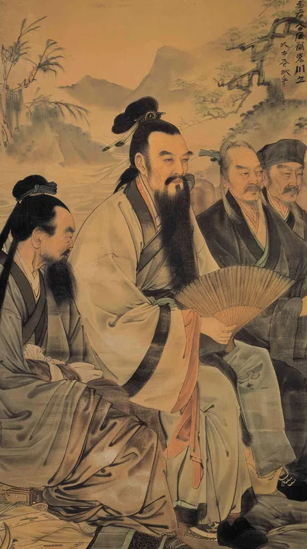 想象一幅充满沉思与忧愁的画面，晚霞映照下的古战场遗址，诸葛亮的幻影若隐若现，手执羽扇，眼含哀思。场景中的气氛显得沉重，彰显了诸葛亮去世后蜀汉的孤立无援和深深的遗憾。

在这幅画面中，远处的江山依旧壮丽，但已无昔日的光辉。蜀汉的将领们围坐于战图前，面色凝重，他们的眼神中透露出对未来的不确定和对过去的怀念。整个场景体现了诸葛亮对蜀汉未能统一三国的遗憾以及对吞吴的未竟之志。

这幅画不仅捕捉了历史的沧桑，也表达了对一位伟大智者遗憾和未竟事业的深刻感慨。 - style3部分