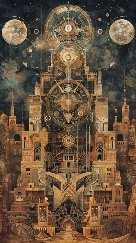 古代宏伟的八阵图规模 - AI绘画作品展示 | Midjourney中文版生成