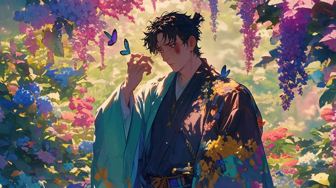 A handsome man with black hair and a handsome face wearing a blue robe, a handsome man with black hair and a handsome face wearing a red robe, a handsome man with black hair and a handsome face wearing a purple robe, a handsome man with black hair and a handsome face wearing a green robe, a handsome man with black hair and a handsome face wearing a black robe, a handsome man with black hair and a handsome face wearing a white robe, a handsome man with black hair and a handsome face wearing a coffee robe, – AI绘画作品展示 | Midjourney中文版生成