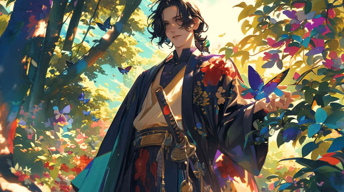 A handsome man with black hair and a handsome face wearing a blue robe, a handsome man with black hair and a handsome face wearing a red robe, a handsome man with black hair and a handsome face wearing a purple robe, a handsome man with black hair and a handsome face wearing a green robe, a handsome man with black hair and a handsome face wearing a black robe, a handsome man with black hair and a handsome face wearing a white robe, a handsome man with black hair and a handsome face wearing a coffee robe, - AI绘画作品展示 | Midjourney中文版生成