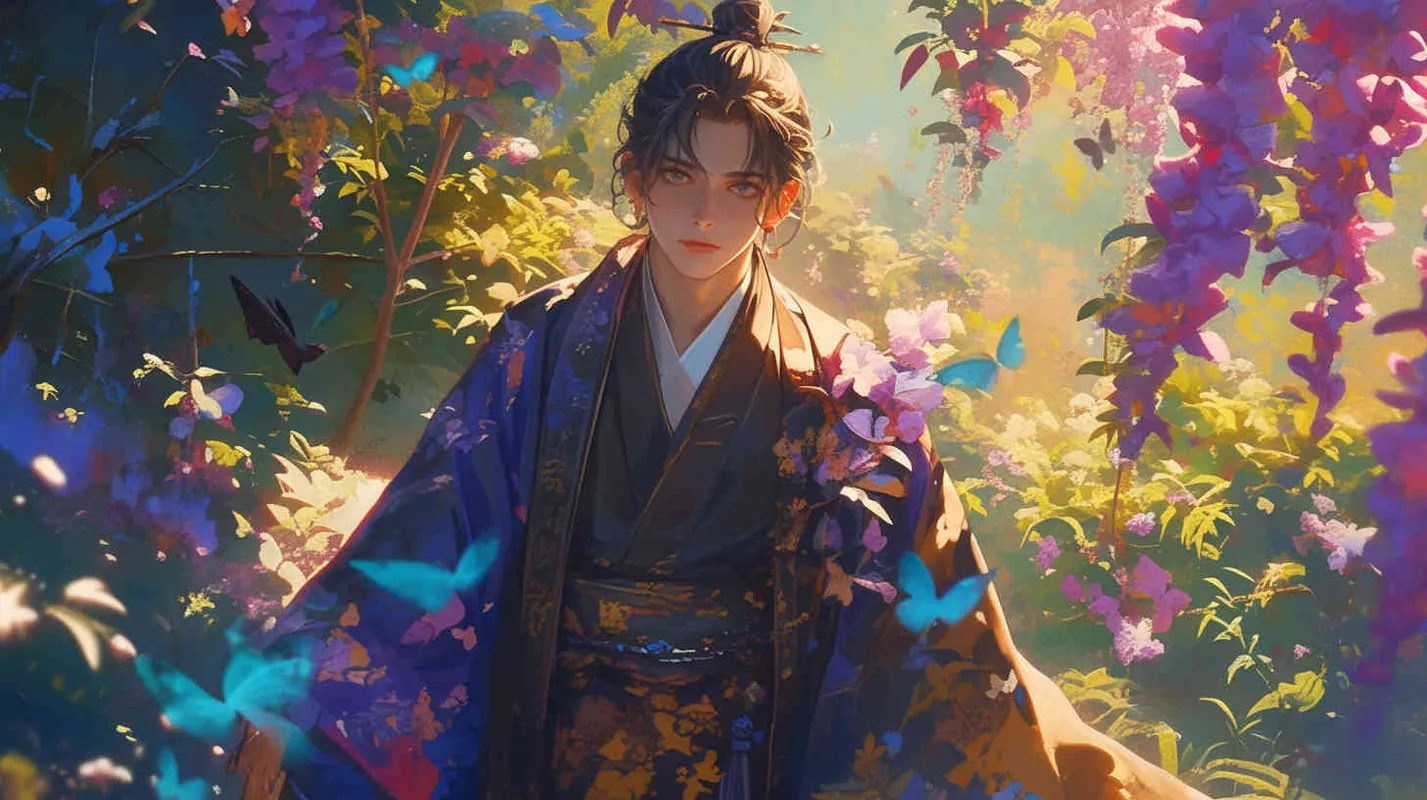 A handsome man with black hair and a handsome face wearing a blue robe, a handsome man with black hair and a handsome face wearing a red robe, a handsome man with black hair and a handsome face wearing a purple robe, a handsome man with black hair and a handsome face wearing a green robe, a handsome man with black hair and a handsome face wearing a black robe, a handsome man with black hair and a handsome face wearing a white robe, a handsome man with black hair and a handsome face wearing a coffee robe, - AI绘画作品展示 | Midjourney中文版生成