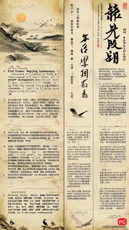 将《别董大》这首诗转化为四个分镜:
第一分镜:描绘了一幅宏大的自然景象,千里黄云遮住了天空,白日消失在云层之后,象征着诗人与朋友的离别。
第二分镜:北风中,雪花纷纷扬扬,像飞雁般在空中飞舞,这是诗人对朋友未来旅程的寄语和艰辛路程的象征。
第三分镜:诗人对朋友说,莫愁前路无知己,意即不用担心路途中没有朋友陪伴,这是诗人深深的祝愿。
第四分镜:最后,诗人再度勉励朋友,天下谁人不识君,希望他的才华可以被世人所认识,这是诗人对朋友才华的极高赞赏,也是对朋友未来的美好期望。 - AI绘画作品展示 | Midjourney中文版生成
