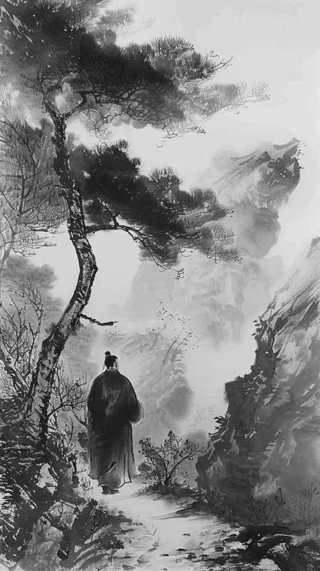 诗人高适一个人在路上无知己 - AI绘画作品展示 | Midjourney中文版生成