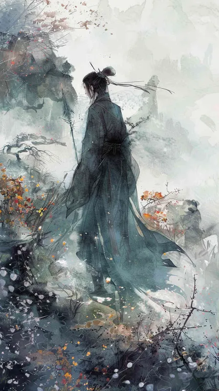 诗人高适一个人在路上无知己 - AI绘画作品展示 | Midjourney中文版生成