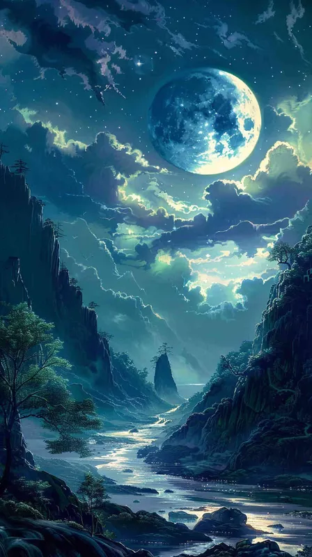他眺望远方，天空中月亮高悬，江水在月光下闪烁。这一场景象征着诗人对时光流逝和命运无常的感叹，同时反映了他对人生意义的探求和对未来的深思。 - style1部分