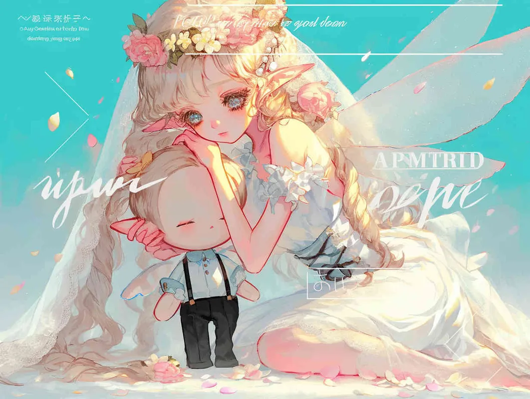 <https://s.mj.run/BllCtvy6Mdw>  depicts an adorable elf girl with golden hair. She is dressed in a silver veil skirt and adorned with transparent fairy wings. Crowned with a camellia flower wreath, she kneels on the ground, cradling a male doll dressed in a white suit and black suspenders. The background is minimalist yet dreamlike –ar 4:3 –seed 1335260928  — 1.2 –niji 6  – style1部分” class=”wp-image”/>
</figure>


<figure class=
