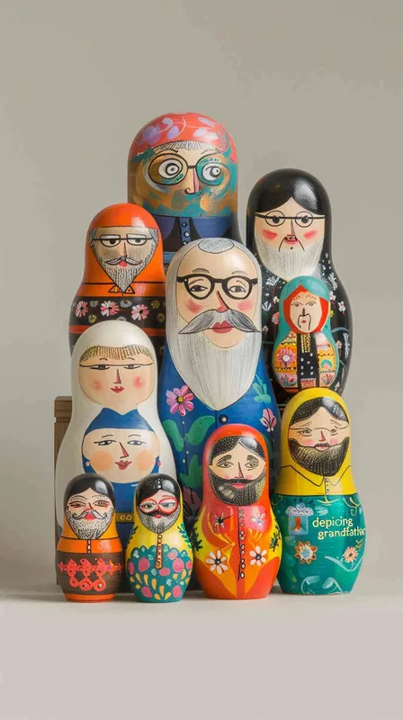 画一个俄罗斯老爷爷套娃 - style1部分