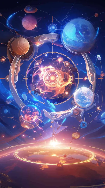 在一个未来科技风格的游戏中，设计师们创造了一个令人惊叹的游戏UI。整个界面充满了流线型的曲线和光斑效果，给人一种现代感和未来感。

游戏的主界面是一个华丽的虚拟控制面板，上面有各种功能按钮和交互元素。背景是一个宇宙空间的美丽星云，星星和行星在黑暗中闪烁，给人一种神秘感和无限可能。

在游戏中，角色的能力和状态信息以炫酷的图标和动画的形式呈现在屏幕的一侧。每个技能和属性都有独特的图标和颜色，使玩家可以轻松辨认和管理。

游戏中的地图界面是一个精美的3D地图，可以随意缩放和旋转。地图上标记着各种任务、商店和重要地点，玩家可以通过触摸或点击进行导航和交互。

游戏中还有一个社交界面，玩家可以通过它与其他玩家交流和合作。社交界面上显示着玩家的头像和名字，以及他们的好友列表和聊天记录。玩家可以通过社交界面发送消息、邀请好友和创建团队。

在游戏的战斗界面，设计师们运用了动态的特效和粒子效果来增强动作和战斗的视觉冲击力。技能按钮和血条等元素被巧妙地融入到战斗场景中，使玩家能够快速反应和操作。

整个游戏UI设计注重简洁和直观，同时又充满了科技感和艺术感。通过精心设计的图形元素、动画和交互效果，游戏UI能够提供舒适的游戏体验，并吸引玩家沉浸其中。 – AI绘画作品展示 | Midjourney中文版生成