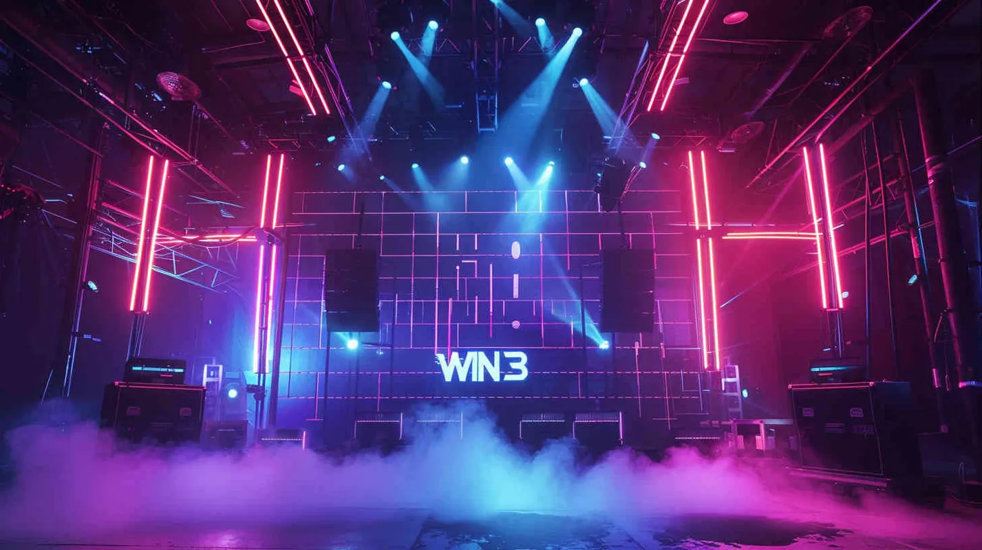 设计演唱会舞台，巨大的logo“WIN3