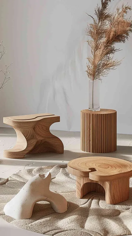 Fnji furniture，Minimalism style ，texture,design,nature, high detail，product rendering，prospect – AI绘画作品展示 | Midjourney中文版生成
