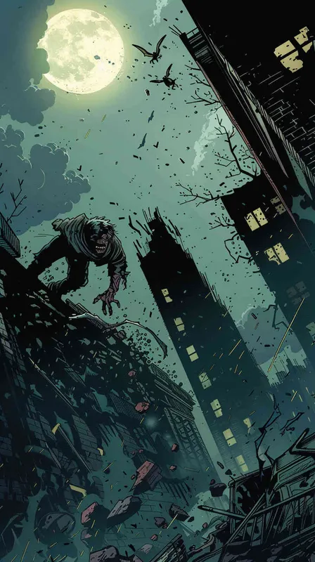 Story board,comics,continuous screen
a man fighting with a walking dead
in the city - style1部分
