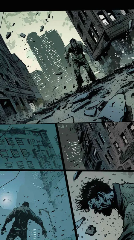 Story board,comics,continuous screen
a man fighting with a walking dead
in the city - style2部分