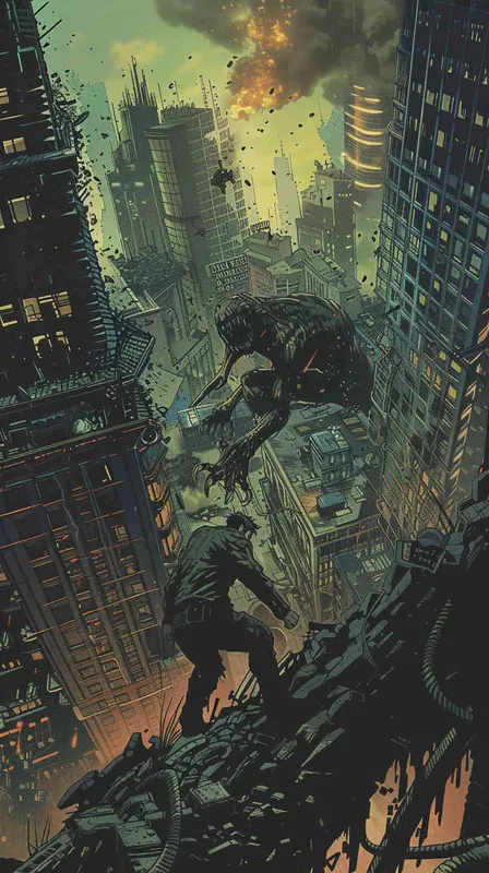 Story board,comics,continuous screen
a man fighting with a walking dead
in the city - style3部分