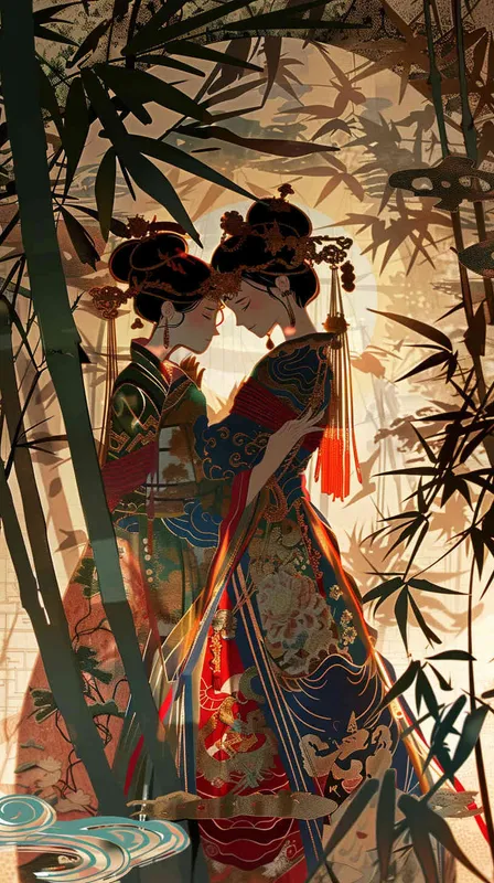 of shadow puppets in the style of traditional China,the picture shows the background is layered,excellent light and shadow effects,fine details,traditional Chinese colors - style3部分