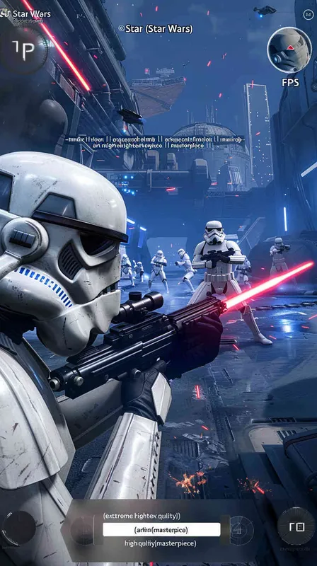 Star Wars，factory，FPS view,,arknightextreme high quality,masterpiece - style2部分