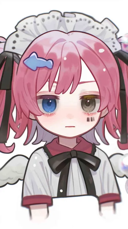 Red hair, girl, loli, cute girl, blue eyes, blue pupils, black ribbons, double ponytails, curly hair, with background - AI绘画作品展示 | Midjourney中文版生成