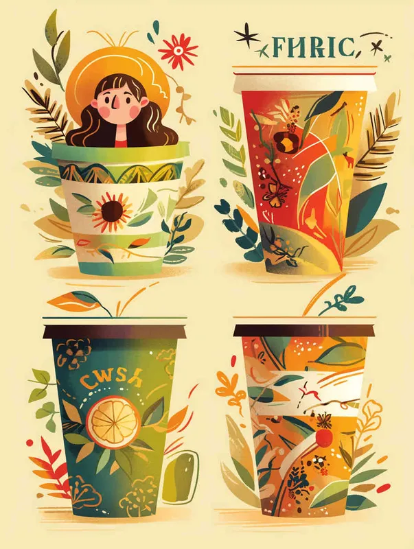 俄罗斯格瓦斯品牌包装设计,包括杯子,手提袋,贴纸 - AI绘画作品展示 | Midjourney中文版生成