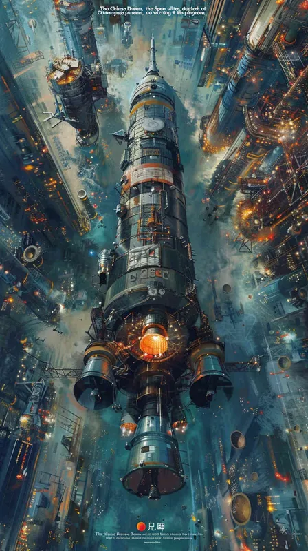 图片中上方写上  中国梦，航天梦   画入中国的载人航天工程 和中国太空站 - style1部分