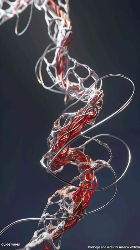 医疗栓塞用的弹簧圈和导丝 - AI绘画作品展示 | Midjourney中文版生成