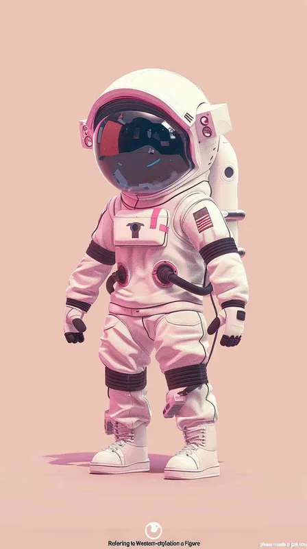 参考图1，画出宇航员式的粉色可爱西动漫图 - style1部分