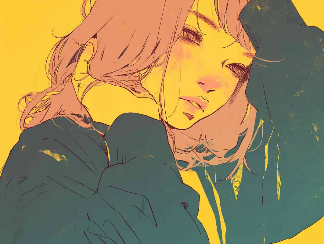 Old-fashioned manga style,a girl - style3部分