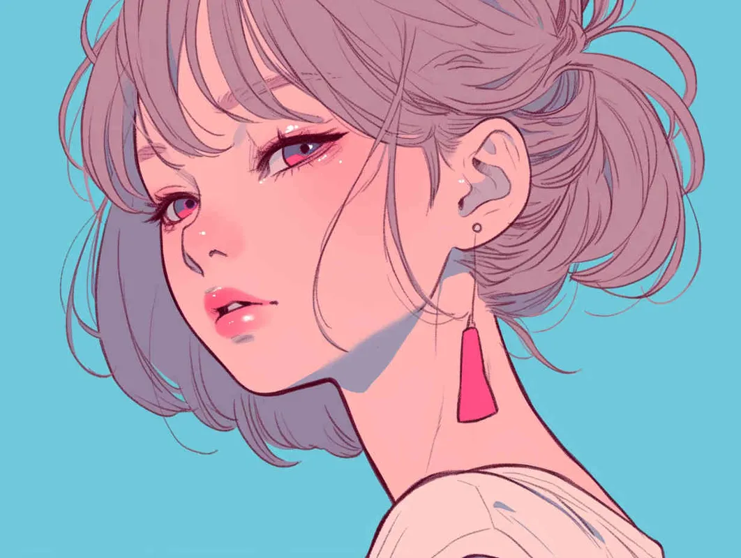Old-fashioned manga style,a girl - style4部分