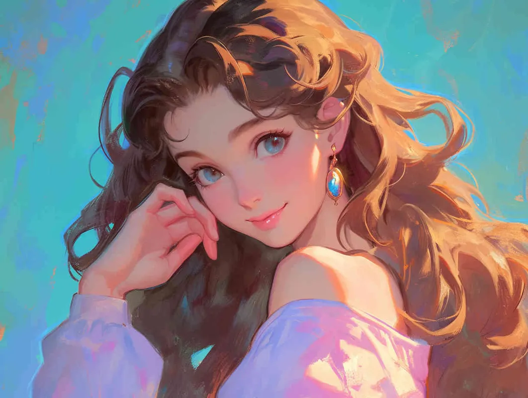 Disney-style painting, a girl - style2部分