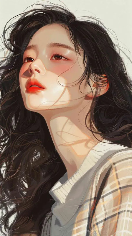 Korean illustration style, a girl - style2部分