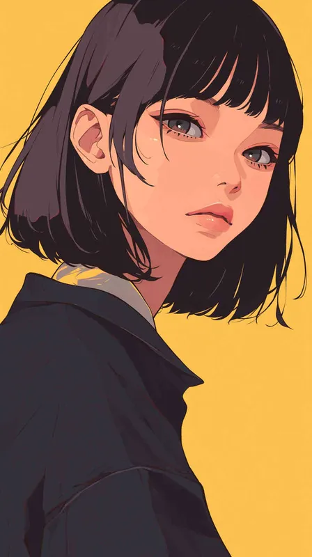 Retro illustration style, a girl - style3部分