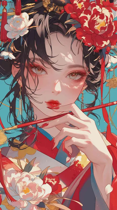New Chinese style illustration style, a girl  - style2部分