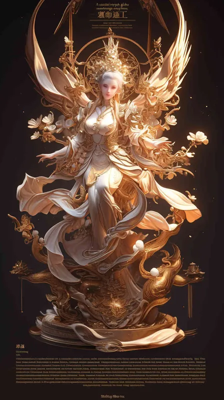 a flying fairy is dancing
风格：in the style of Dunhuang style,chinese mythology,clay material,fairy front view, an exaggerated expression，Chinese culture,full body,soft shapes,in the style of nostalgic nostalgia, red and green, wimmelbilder, dolly kei, gentle expressions，fine luster,3D render, oc render,best quality,8kbrightfront lightin - style2部分