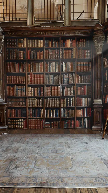 a photography studio background, grand bookroom, a bookshelf in the background - style4部分