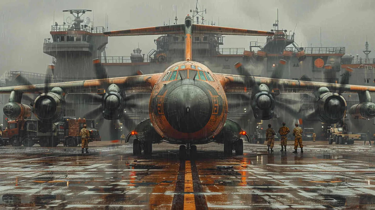中国空军,电源车,地勤,地面保障,飞机 - AI绘画作品展示 | Midjourney中文版生成