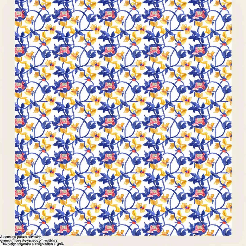 A seamless pattern and rich and colorful ethnic embroidery, it is an extension of the Tujia Yangque pattern, and their vivid color tones create an exotic visual tapestry fabric surface. This design combines bright red and yellow, and adopts Chinese folk art style graphic illustration techniques. Tiled infinite loop, master colors, and a plethora of details  - style3部分
