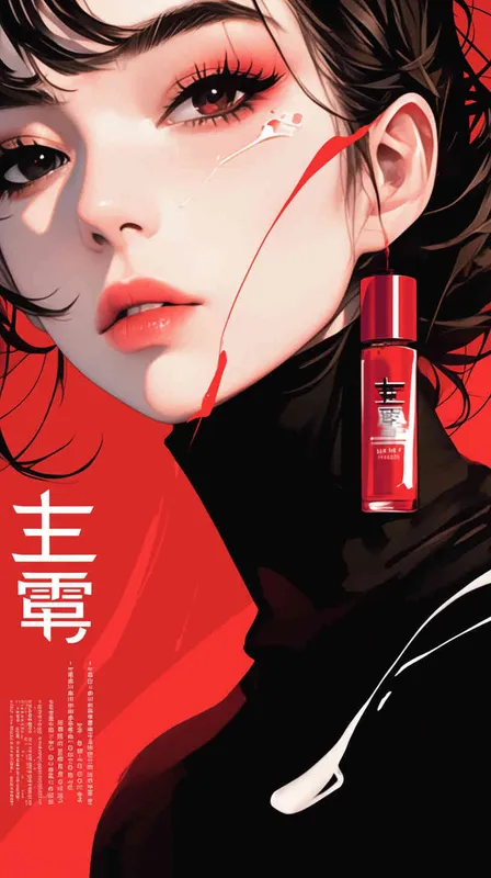 为HBN双A醇晚霜2.0设计的海报，采用了漫画风格，强调了紧致抗皱的特性，并体现了个性化与简约的美学 - style2部分