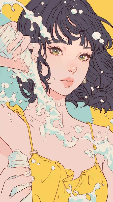 为HBN双A醇晚霜2.0设计的海报，采用了漫画风格，强调了紧致抗皱的特性，并体现了个性化与简约的美学 - style3部分