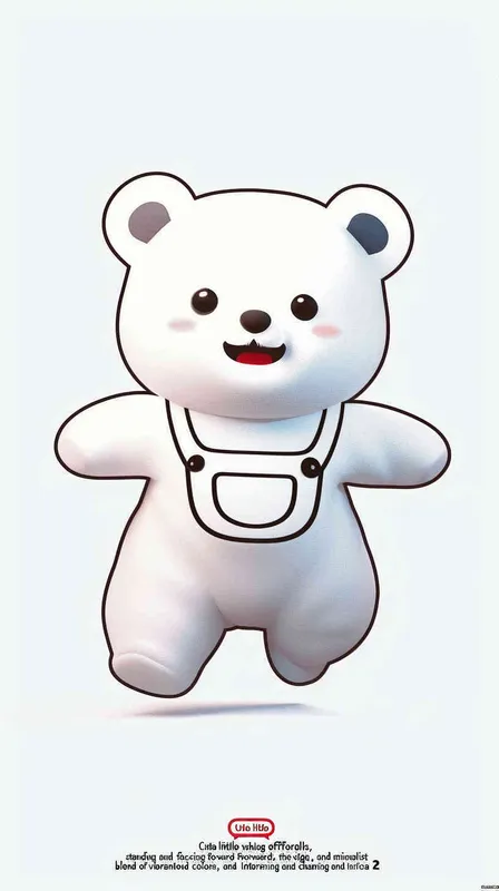 Acute little white bear inoveralls, standing naturally and full-faced,BubbleMart style, clean and simple design, lP image, high-grade natural color matching,bright andharmonious,cute andcolorfuldetailed characterdesign,behance,Shanghai style Organicsculpture,C4D style, 3D animation style characterdesign,cartoon realism, fun character setting, raytracing,childrens book illustration style --ar 3:4 --niji5--iw 0.8 --q 2--s 500 - style2部分