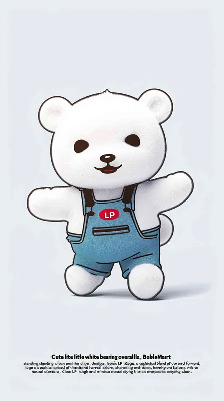 Acute little white bear inoveralls, standing naturally and full-faced,BubbleMart style, clean and simple design, lP image, high-grade natural color matching,bright andharmonious,cute andcolorfuldetailed characterdesign,behance,Shanghai style Organicsculpture,C4D style, 3D animation style characterdesign,cartoon realism, fun character setting, raytracing,childrens book illustration style --ar 3:4 --niji5--iw 0.8 --q 2--s 500 - style4部分