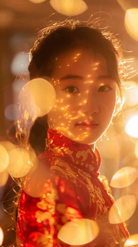  16-year-old Chinese girl, adorned in a jazz suit, gracefully dances upon a lavish stage, face to the camera, bathed in a golden glow of light rays. As she captivates the audience, her front-facing movements are flawlessly captured through the lens of a Canon 85mm f1.2 camera. KneeShot(KS),Dramatic light,Front view, mid shot --ar 9:16 --v 6.0 - style3部分
